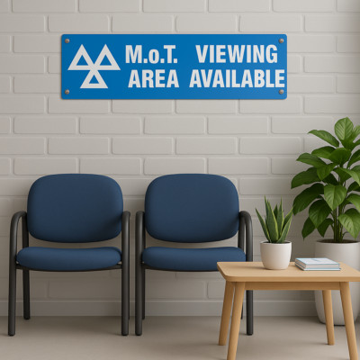 MOT Viewing Area Available sign 146mm x 600mm/VOSA/DVSA - FREE DELIVERY ...