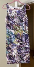 Jennifer Lopez Dress Artsy Purple Palm Floral Wiggle Sundress Bohemian Small