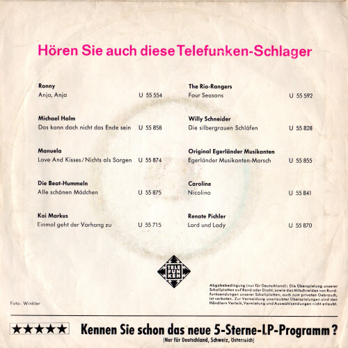 Johanna von Koczian / Chim Chim Cheree / Vinyl / Schlagersingles 50er/60er Jahre - Bild 2 von 3