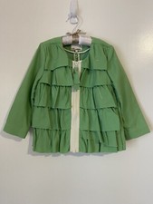 NWT 325 Kid By 3.1 Phillip Lim Girls Jacket 7 Cotton/Linen Green