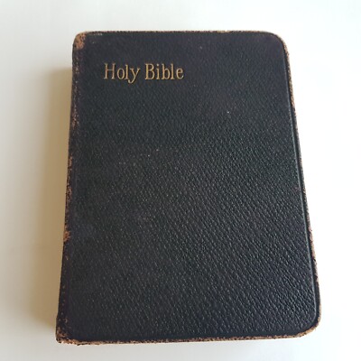 Antike Bibel 1900er Leder gebunden Altes & Neues Testament English Eyre Spottiswoode