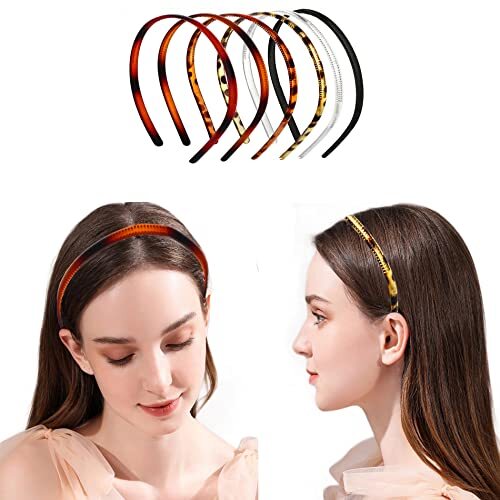 6 Pieces Fashion Effortless Plastic Headbands with Teeth Comb Headbands