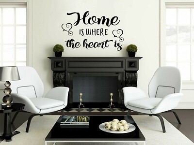 Zitat ''''Zuhause ist, wo das Herz ist'''' Aufkleber Modern Transfer PVC Aufkleber Dekor