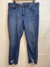 Universal Thread Women's 18/34R High Rise Skinny Crop Distressed Raw Hem Jeans