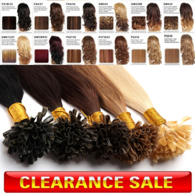 THICK Nail U Tip Pre Bond Real Hair Extensions 100% Remy Human Hair Keratin 1G/S