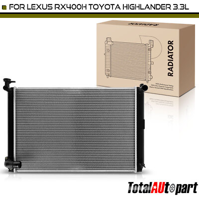 Radiator for Toyota Highlander 2006-2007 Lexus RX400h 2006-2008 3.3L Crossflow