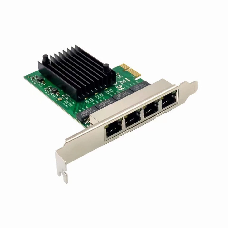 Tarjeta adaptadora de red 4 puertos Gigabit Ethernet PCI-e PCIe x1 chipset NIC Realtek Foto 4 de 4