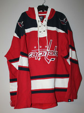New NHL Washington Capitals Lacer jersey style mid weight cotton hoodie men XXL