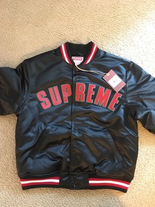 supreme satin varsity jacket