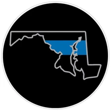 Law Enforcement Thin Blue Line Maryland State Bumper Sticker Military Decal 5"