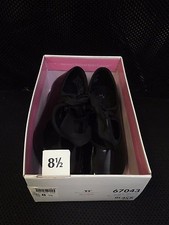 ABT Spotlights Girls 8.5 Black Tap Dance Shoes Mod. 67043 Bow Ties.