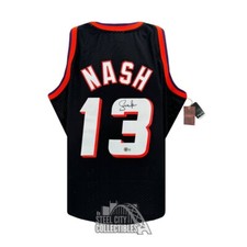 Steve Nash Autographed Phoenix Black Mitchell & Ness Basketball Jersey - BAS