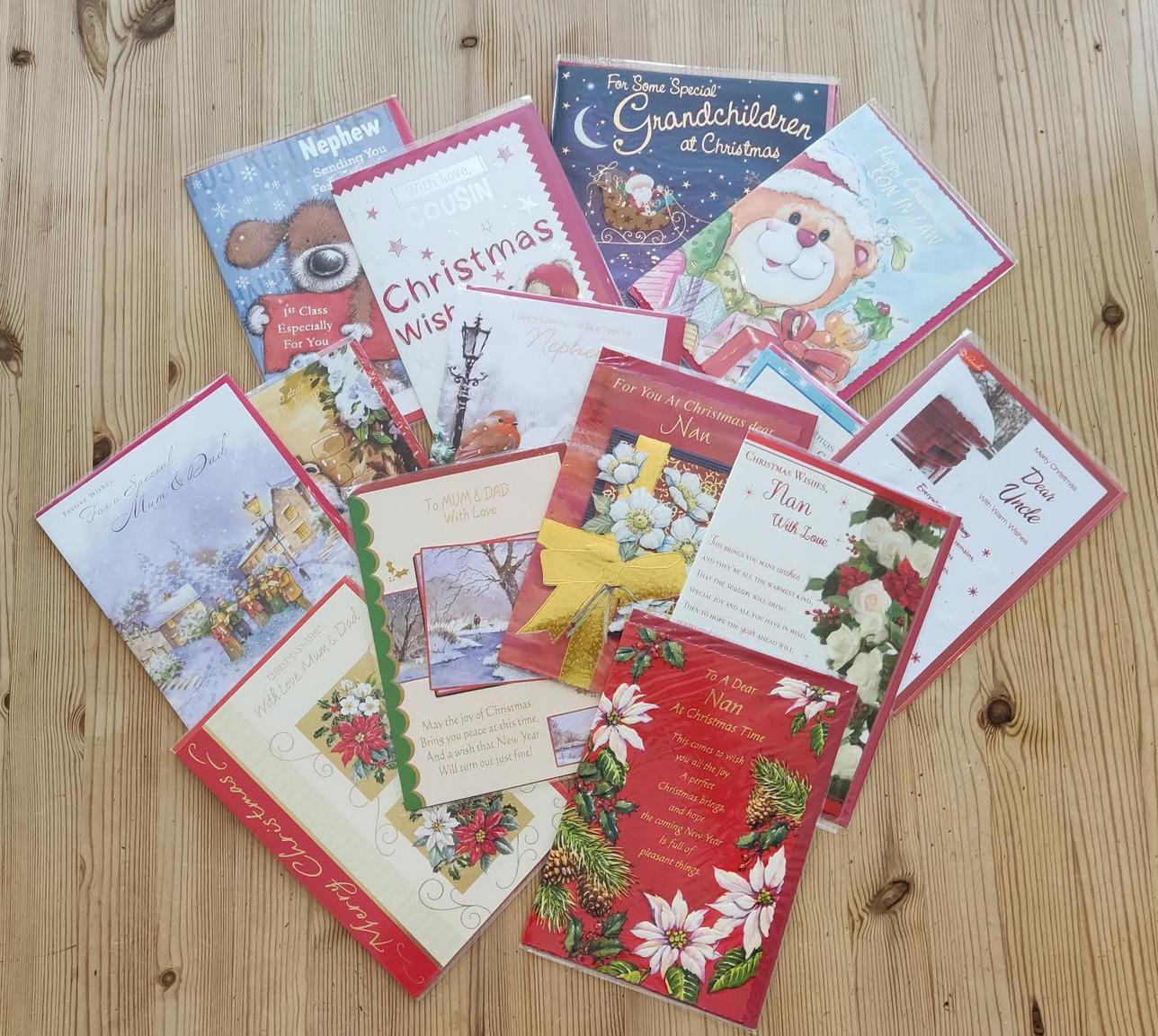 Job Lot of Approximately 400 Mixed Christmas Cards Perfect for Car