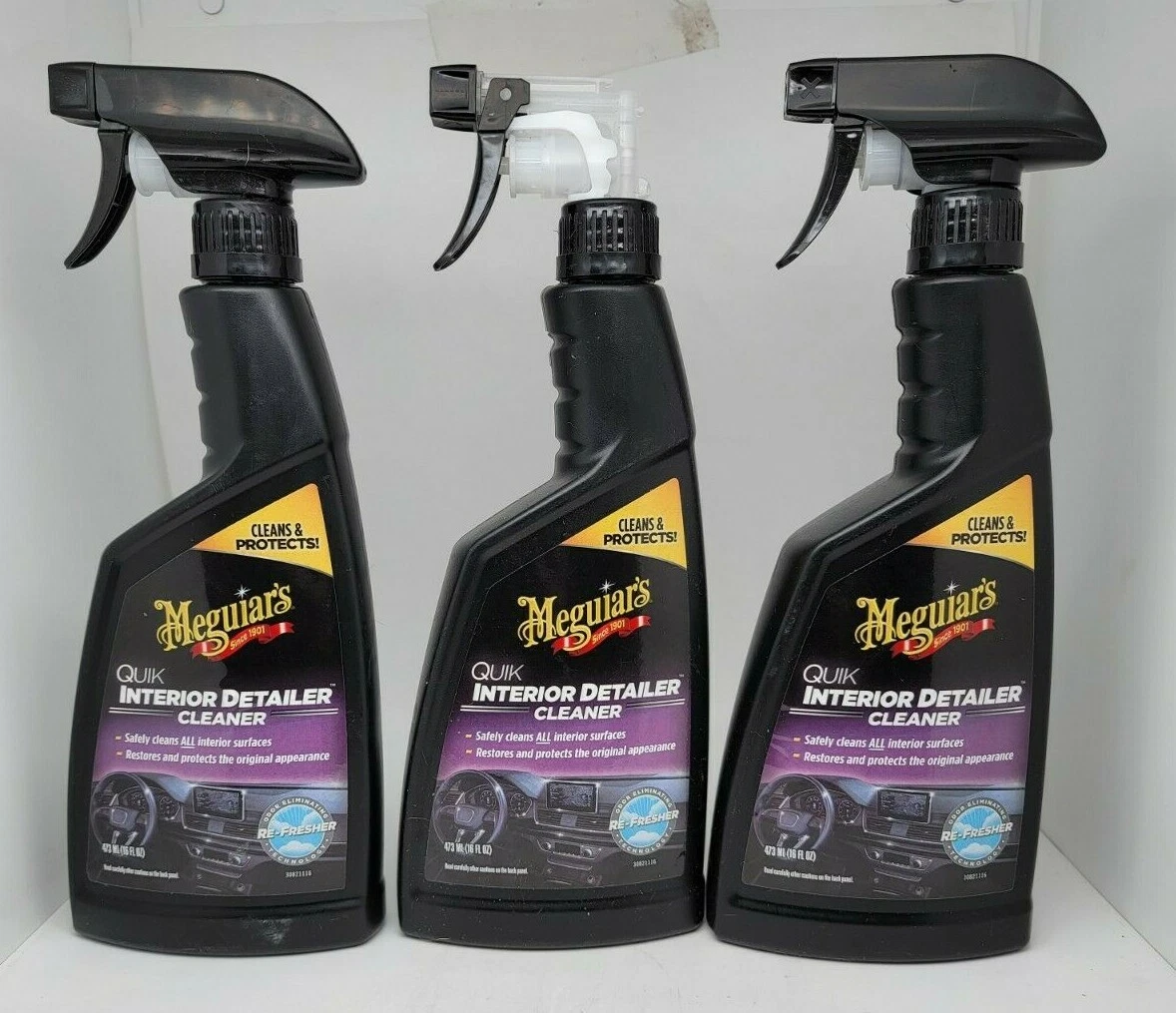 3 Bottles Meguiar's 16 Oz Quik Interior Detailer Cleaner For All