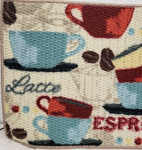 TEXTURED KITCHEN RUG (non skid latex back) (18" x 30") COFFEE FLAVORS, rect.,AH - Picture 6 of 12