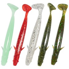 8pcs Plastic Swimbaits Paddle Tail Fishing Soft Lures Saltwater 4" Worms Trout