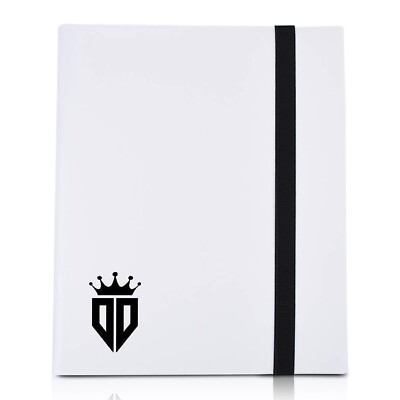 White 9-Pocket Card Binder Card with Smooth Designed Logo