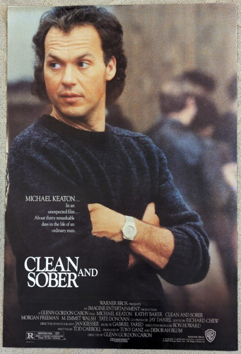 1988 Clean And Sober Home Video Movie Poster 27X40 Rolled 1 Sheet Michael Keaton