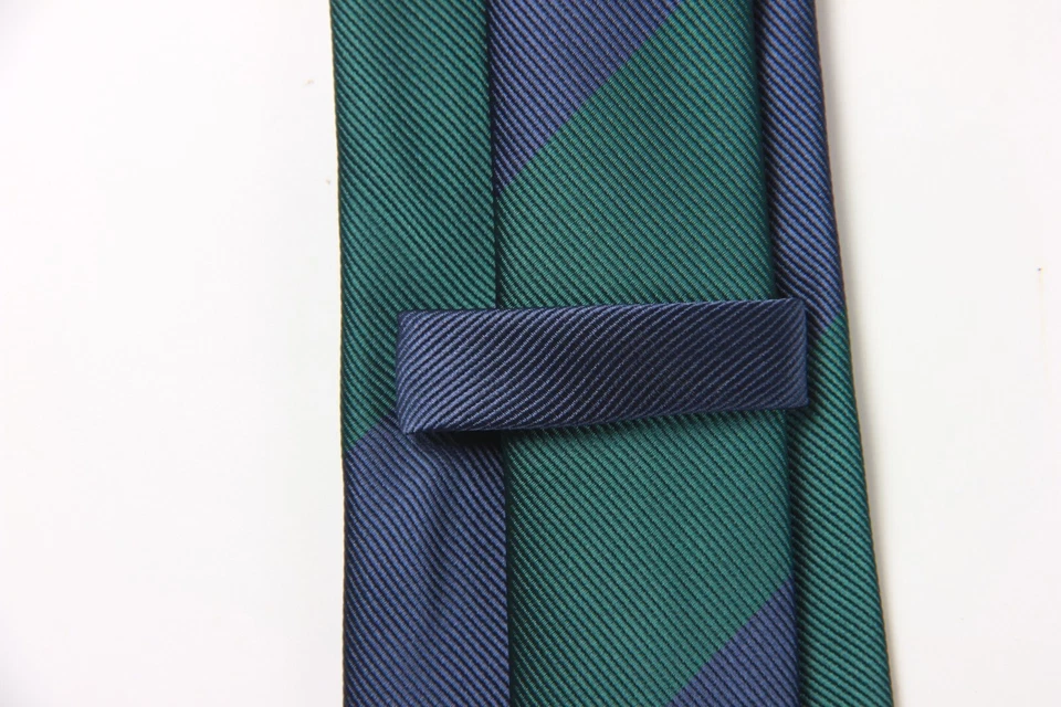 New Classic Striped Green Blue JACQUARD WOVEN 100% Silk Men's Necktie Tie - image 4 of 4