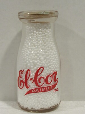 TRPHP Milk Bottle El-Cor Elmira Corning Dairy Elmira Corning NY 1948 CHEMUNG CO