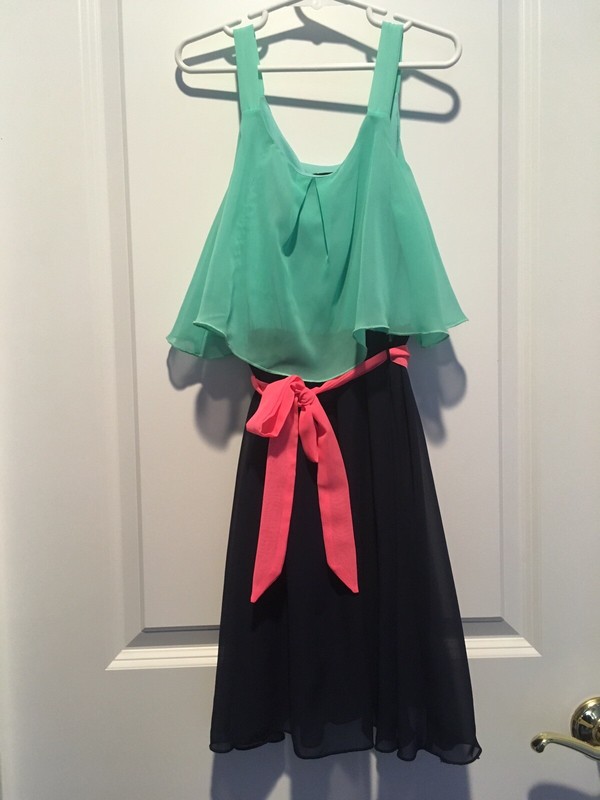 Girls Dress Size 10 Bnwot Teal Pink Navy