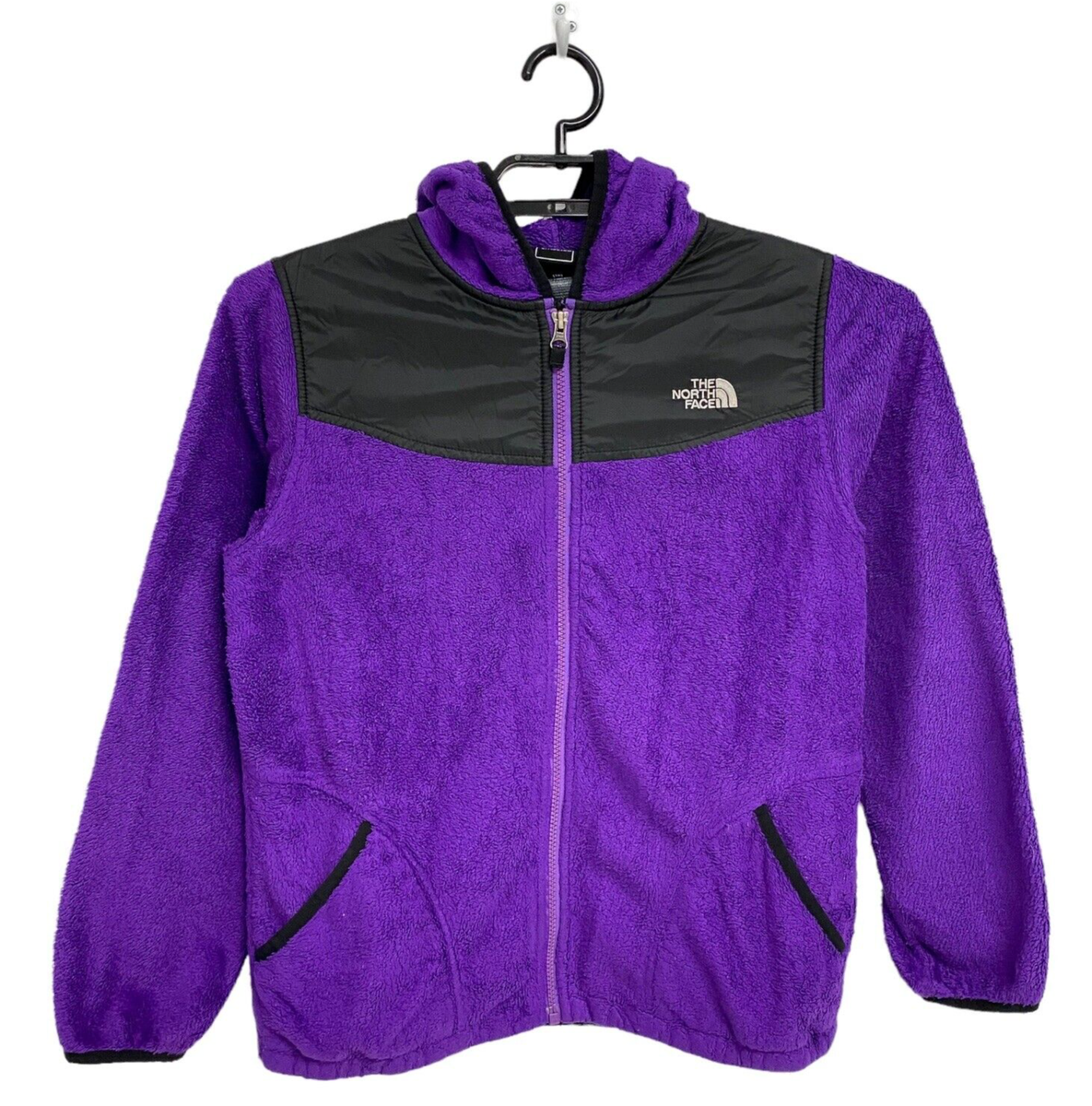 The North Face Youth Girls osito hoodie jacket full zip up purple size XL  (18)