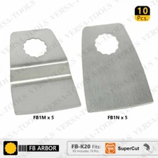 Versa Tool FB-K20 10 Pc 52mm Flush Cut, Stainless Steel Scraper Set