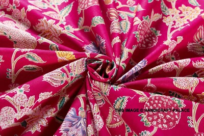 Indisch Handmade Pink Paradis Druck Baumwolle Stoff Schneiderei Von 4.6m Nähen