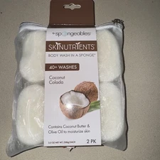 SKINUTRIENTS~Coconut Colada ~40+ WASHES BODY WASH IN A SPONGE NIP