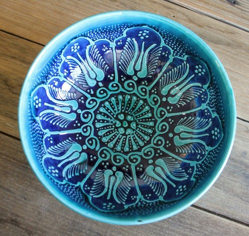 Turkish ceramic bowls - 16cm, handmade, hand painted Ottoman designs - decorativ - Picture 12 of 17