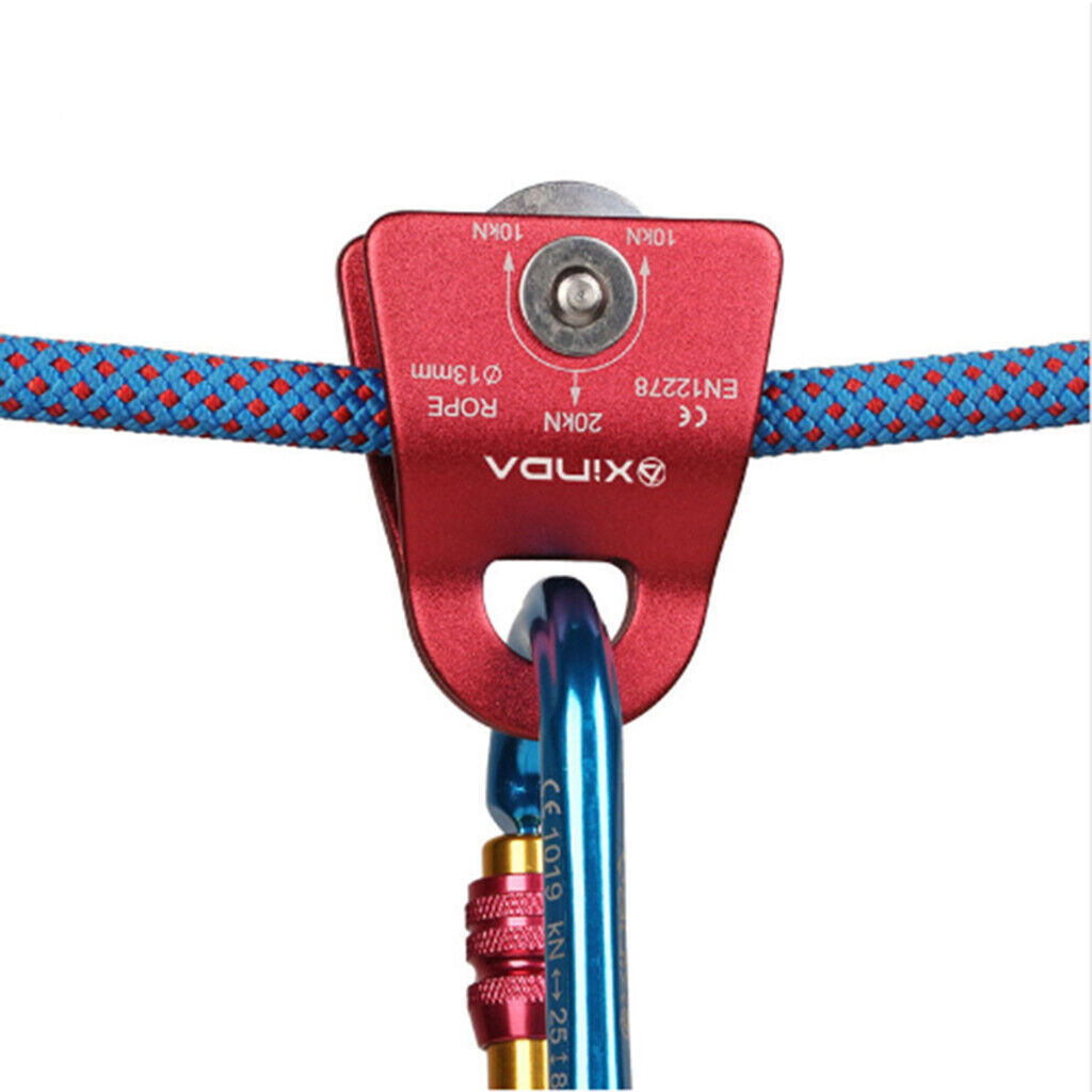 20kN Small Aluminum Mobile Pulley for Rope 1/2 or 13mm Rescue Arborist Climbing