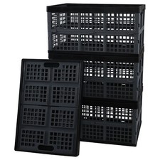 42 Liters Folding Crates Plastic Collapsible Storage Container Milk Crate Basket