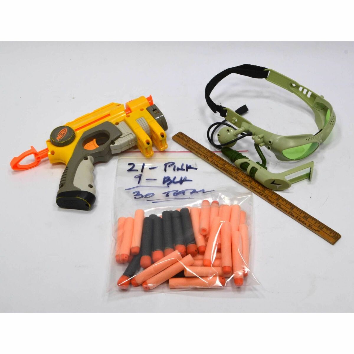 NERF LOT; LONGSHOT CS-6 BLASTER **ISSUE** + C-307a PULL-BACK PISTOL + – Get  A Grip & More