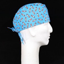 The Cat in the Hat on Blue A Little Seuss Theme Scrub Hat