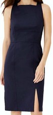 New $149 ANN TAYLOR The Seamed square neck dress Navy sz 10P