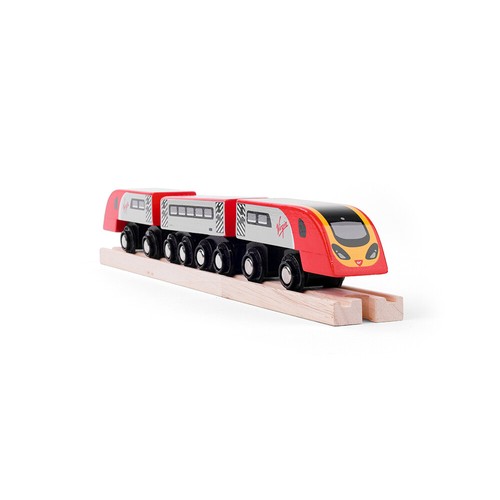 Bigjigs Rail Virgin Trains Pendolino réplica motor de madera, juegos de trenes de madera - Imagen 3 de 7