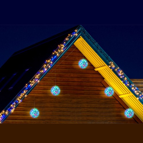 5pk Petal Blossom Ball Colour Changing 250 LED Lights Outdoor Christmas Xmas - Picture 2 of 3