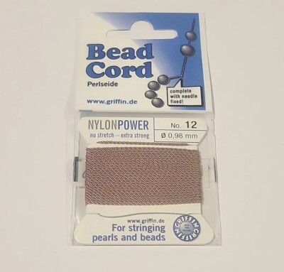 NYLONPOWER  Nylon Cord Griffin Beading Stringing Thread No. 12 0.98mm Lt Brown