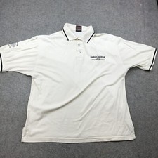 Vintage Harley Davidson Polo Shirt Men XL White Short Sleeve Motorcycle Logo 