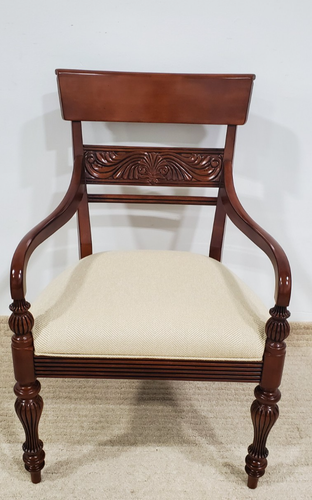 Ethan Allen British Classics Dining Armchair Maple Carved #29-6500A #260