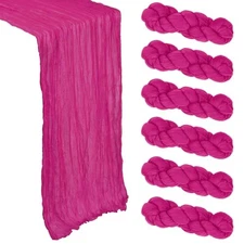 6 Pack Cheesecloth Table Runner 10Ft Gauze Cheese Cloth 6 Pcs - 10Ft Hot Pink