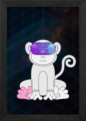 Monkey Framed Wall Art Poster Canvas Print Picture