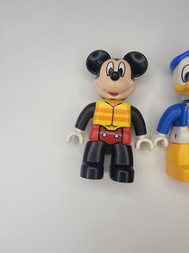 LEGO DUPLO Mickey Mouse Goofy Donald Duck Figures Minfigs Beach House Set Swim