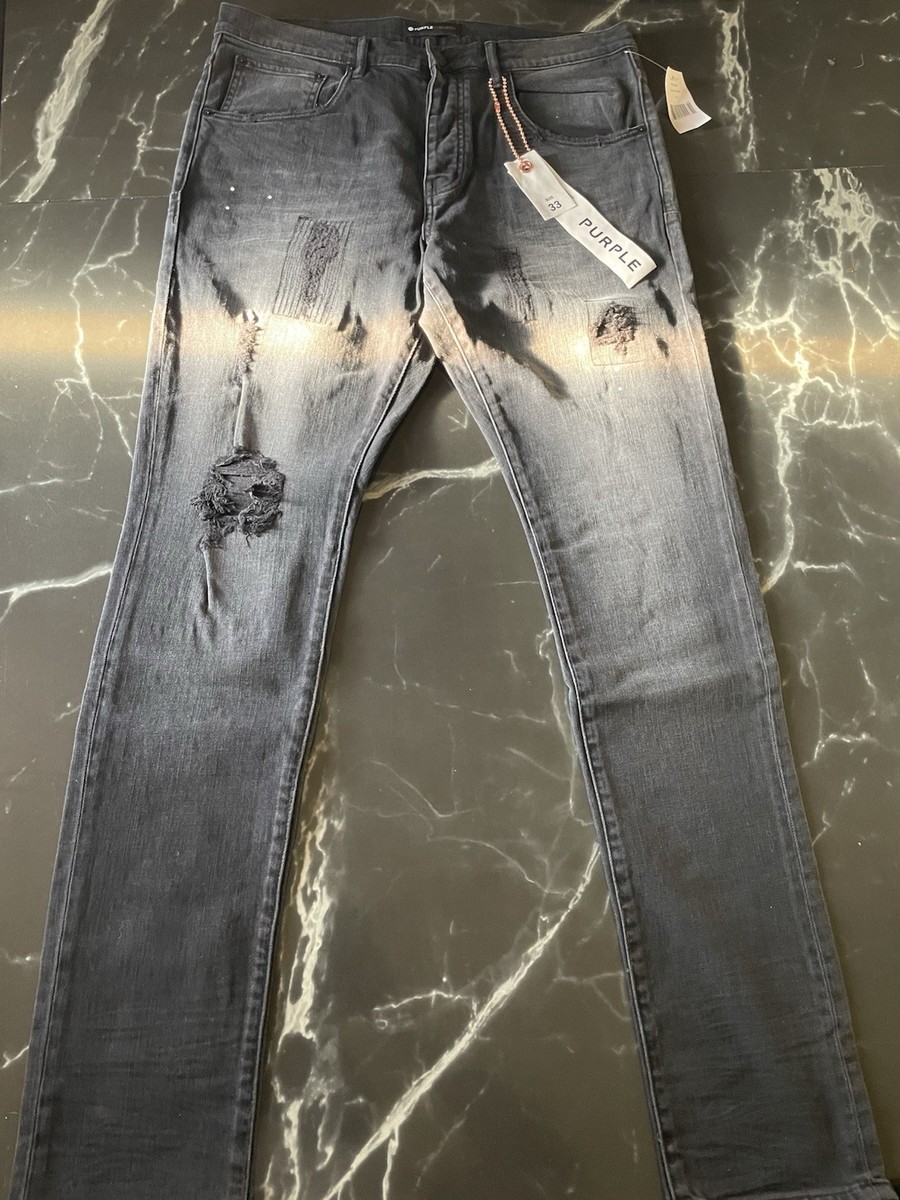 Purple Brand P002 Black Dropped Fit Jeans Mid Rise, Slim Leg, Size
