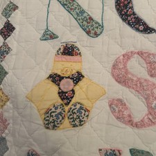 Baby Vintage Quilt alphabet wall hanging Or crib cover 53x46
