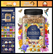 Bulk Wildflower Seed Shaker - 900,000+ Perennial Flower Seeds Mix, 1 lb Tub, Pla 90.99 per gallon
