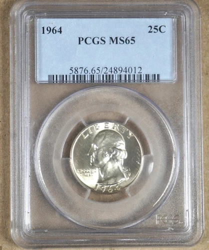 1964 WASHINGTON QUARTER PCGS MS65 894012