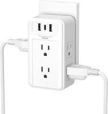 BN-LINK Multi Plug Outlet, 6 Wall Outlet Extender with 3 USB Charging Ports 1 U