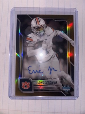 2025 bowman chrome university Eric Singleton Jr gold auto /50