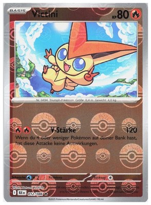 Victini (Poke Ball Pattern) 012/086 Holo Rare Black Bolt Pokemon Near Mint